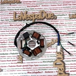 6-pole stator for VESPA PX 125 150 200 E ARCOBALENO ro 217983 497653 with 7 wires and electric starter from 1983 to 1987