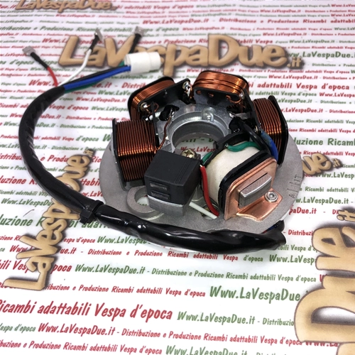 Estator de 6 polos para VESPA PX 125 150 200 E ARCOBALENO ro 217983 497653 con 7 cables y arranque eléctrico de 1983 a 1987