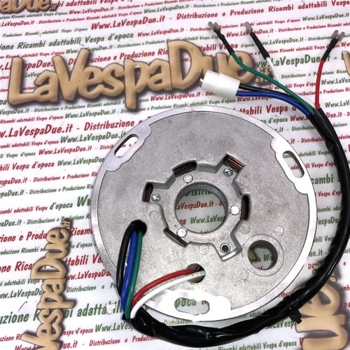 Estator de 6 polos para VESPA PX 125 150 200 E ARCOBALENO ro 217983 497653 con 7 cables y arranque eléctrico de 1983 a 1987