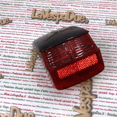 Feu arrière SIEM d'origine pour Vespa 125, 150, 180, 200 TS, GTR, Sprint, Veloce, Rallye (réf. 121017, 141758), complet avec support de lampe, joint et visière.
