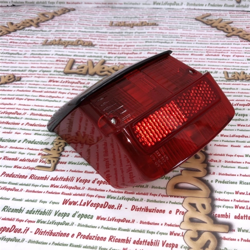 Feu arrière SIEM d'origine pour Vespa 125, 150, 180, 200 TS, GTR, Sprint, Veloce, Rallye (réf. 121017, 141758), complet avec support de lampe, joint et visière.