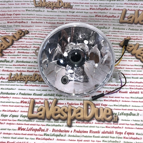 Faro delantero SIEM para VESPA 125 150 200 PX PE, último modelo, halógeno, freno de disco, RO 582946, completo con portalámparas.