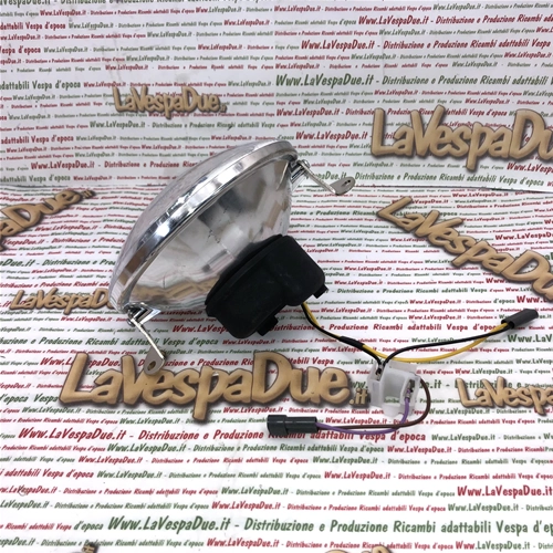 Faro delantero SIEM para VESPA 125 150 200 PX PE, último modelo, halógeno, freno de disco, RO 582946, completo con portalámparas.