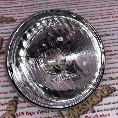 SIEM Scheinwerfer-Optikgruppe Ø 115 mm für VESPA 150 VB1T 150 GS VS1T VS2T VS3T VS4T GS komplett mit Rahmen und Lampenfassung und mit komplettem Visier ro 025793