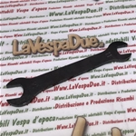 Llave doble plana de 11 y 14 mm con tratamiento bruñido y boca inclinada a 15° para VESPA 50 90 125 150 160 180 200.