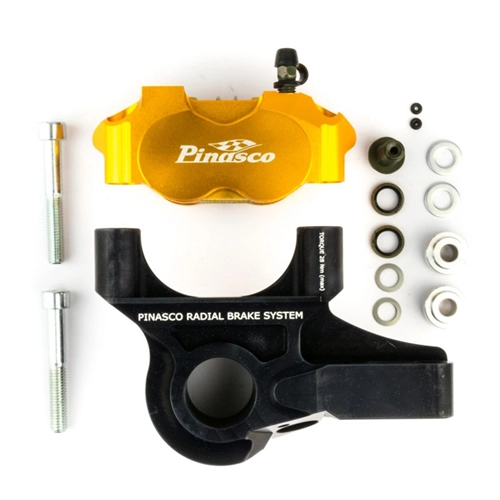 OFERTA ESPECIAL Sistema de freno delantero con pinza radial PINASCO 26280011 color DORADO NEGRO para VESPA PX 125 150 200 PE COSA ETS 50 PK HP XL LML STAR