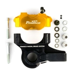 OFFERTA SPECIALE Impianto frenante anteriore con pinza radiale PINASCO 26280011 colore GOLD BLACK per VESPA PX 125 150 200 PE COSA ETS 50 PK HP XL LML STAR