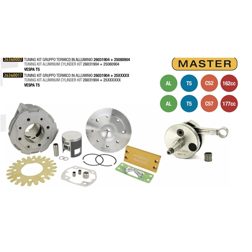 SONDERANGEBOT: Renn-Tuning-Kit PINASCO 26360002 T5 MASTER 162 Zylinder-Kit 26031904 mit Kurbelwelle 25080904 für VESPA PX 125 T5