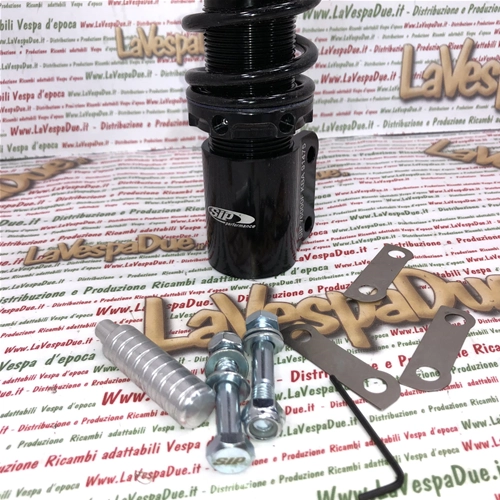 Schwarzer SIP 76000FBB Performance 2.0 Stoßdämpfer für die Vorderachse für VESPA PX 80 125 150 200 PE ARCOBALENO LUSSO ´98 MY ´11 T5