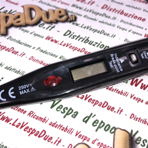 Testeur de phase numérique AC/DC de 12 à 220 volts pour diverses applications, adapté au système électrique des cyclomoteurs Vespa, Ape et Lambretta.