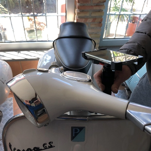 Soporte universal para teléfono para soportes de espejos de manillar Vespa SPECIAL ET3 PX PE PK GS SS SPRINT SUPER VBB VNB FARO BASSO VN VM V1 V15 V30 V33 VL para APPLE IPHONE SAMSUNG HUAWEI ONE+