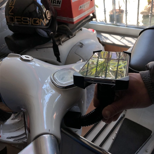 Soporte universal para teléfono para soportes de espejos de manillar Vespa SPECIAL ET3 PX PE PK GS SS SPRINT SUPER VBB VNB FARO BASSO VN VM V1 V15 V30 V33 VL para APPLE IPHONE SAMSUNG HUAWEI ONE+