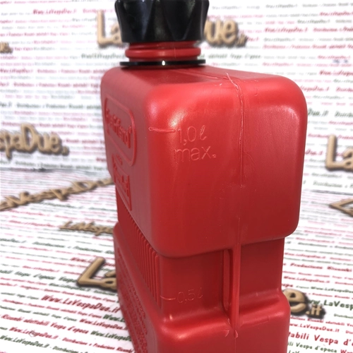1000ml RED supplementary fuel mix can for VESPA LAMBRETTA APE and SCOOTER
