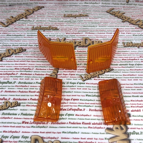 Kit de 4 lentilles orange homologuées pour clignotants VESPA 80 125 150 200 PX PE ARCOBALENO T5 PK ETS