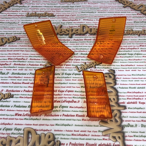 Kit de 4 lentilles orange homologuées pour clignotants VESPA 80 125 150 200 PX PE ARCOBALENO T5 PK ETS