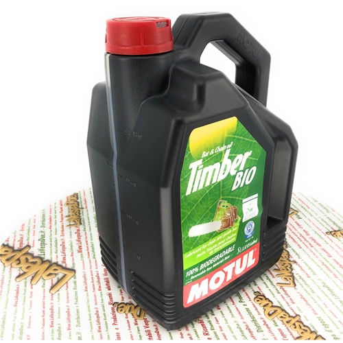 MOTUL TIMBER BIO Schmierstoff, 5-Liter-Kanister, 100 % biologisch abbaubar, Kettensägenkettenschmierstoff, auf pflanzlicher Basis