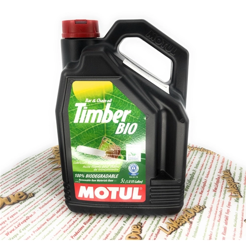 MOTUL TIMBER BIO Schmierstoff, 5-Liter-Kanister, 100 % biologisch abbaubar, Kettensägenkettenschmierstoff, auf pflanzlicher Basis