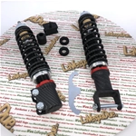 Kit de amortiguadores delanteros y traseros CARBONE HI-TECH CARBON LOOK para VESPA 80 125 150 200 PX PE ARCOBALENO T5 edición limitada de 200 piezas con precarga de muelle ajustable