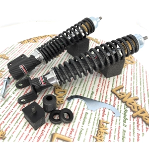 Kit de amortiguadores delanteros y traseros CARBONE HI-TECH CARBON LOOK para VESPA 80 125 150 200 PX PE ARCOBALENO, edición limitada de 200 unidades, reforzado y ajustable con 3 posiciones.