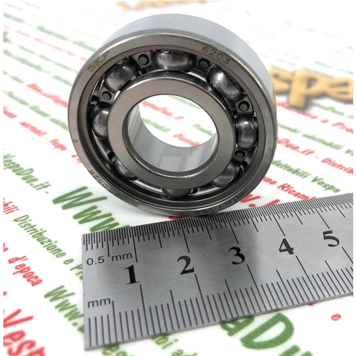 Rodamiento de bolas SKF 6203 17x40x12, tambor, lado exterior, eje de rueda de freno delantero para VESPA 50 80 90 125 150 200 NLR SPECIAL PRIMAVERA ET3 VNA VNB GL VB1T VBB GS RALLY VS VL VM VN V30 V1 V15 98 VU1T