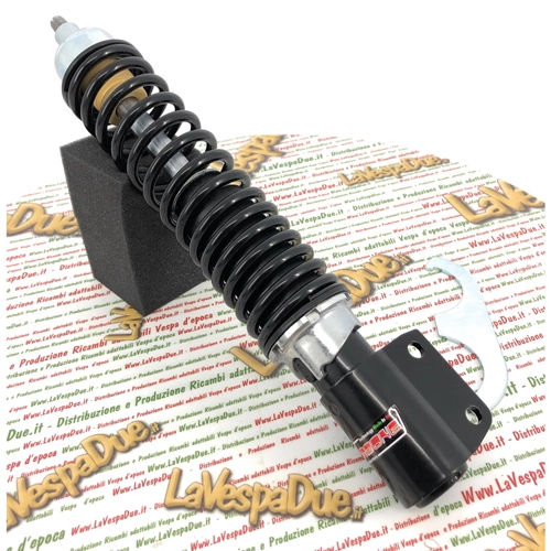 Ammortizzatore anteriore CARBONE per VESPA 125 150 200 PX PE ARCOBALENO T5 sportivo regolabile 3 posizioni tutto nero