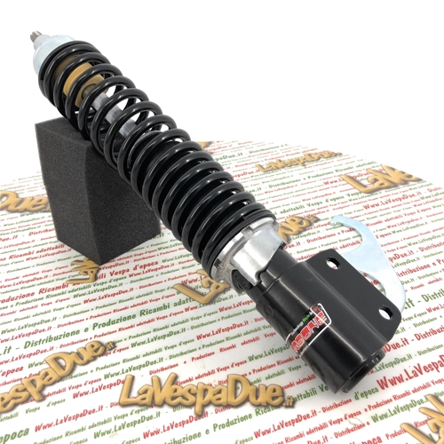 Ammortizzatore anteriore CARBONE per VESPA 125 150 200 PX PE ARCOBALENO T5 sportivo regolabile 3 posizioni tutto nero