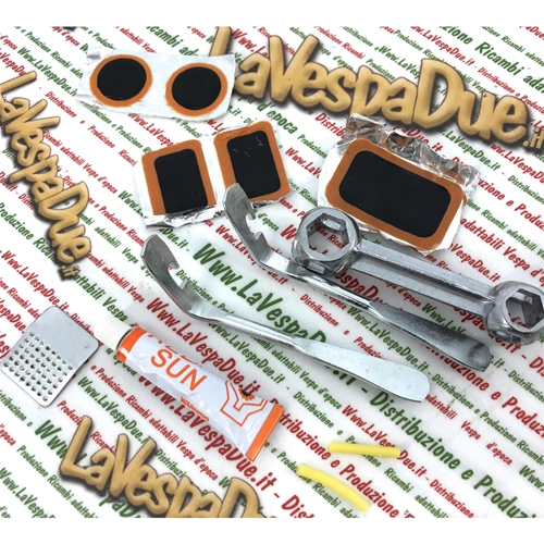 Kit de reparación de pinchazos para cámaras de bicicleta, ciclomotor y scooter, Vespa, Lambretta, Ape.