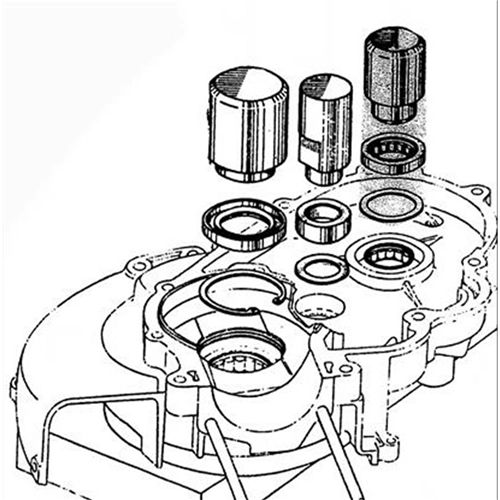 Outil de poinçonnage calibré pour le montage du roulement de vilebrequin côté sélecteur de vitesses pour VESPA 125 GT 2° GTR SUPER 2° TS 150 GL 2° SPRINT 2° VELOCE SUPER 2° RALLY