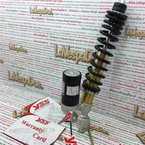 Ammortizzatore Posteriore YSS VESPA 50 90 125 150 160 180 200 N L R PX GL VBB SPRINT VELOCE RALLY RALLY GS SS PE ad Emulsione a Gas con Serbatoio Separato Precarico Molla con Filettatura YSS OK302-330T-02AL-X