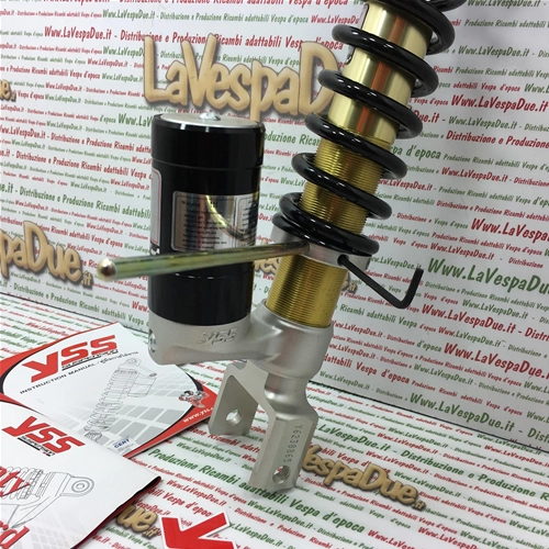 Ammortizzatore Posteriore YSS VESPA 50 90 125 150 160 180 200 N L R PX GL VBB SPRINT VELOCE RALLY RALLY GS SS PE ad Emulsione a Gas con Serbatoio Separato Precarico Molla con Filettatura YSS OK302-330T-02AL-X