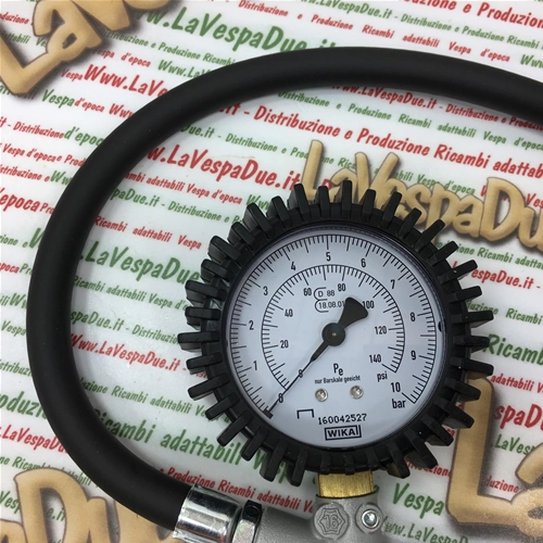 Manomètre de pression des pneus calibré de 0 à 10 bars pour tous véhicules Vespa, Lambretta, Ape 50, 80, 90, 125, 150, 160, 180, 200