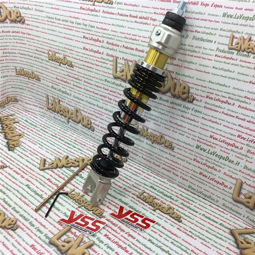 Amortiguador trasero YSS para PIAGGIO FREE SFERA LIBERTY S SFERA 50 con muelle de emulsión de gas y precarga, rosca YSS OE302-310T-02AL-X