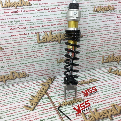 Amortiguador trasero YSS para PIAGGIO FREE SFERA LIBERTY S SFERA 50 con muelle de emulsión de gas y precarga, rosca YSS OE302-310T-02AL-X