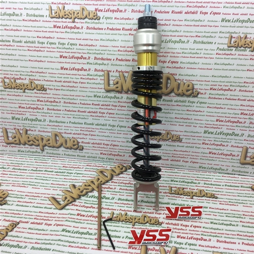 Amortiguador trasero YSS para PIAGGIO FREE SFERA LIBERTY S SFERA 50 con muelle de emulsión de gas y precarga, rosca YSS OE302-310T-02AL-X