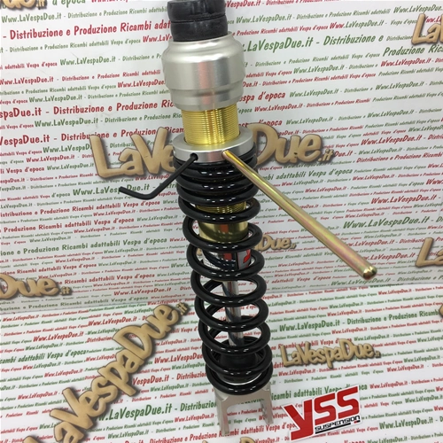Amortiguador trasero YSS para PIAGGIO FREE SFERA LIBERTY S SFERA 50 con muelle de emulsión de gas y precarga, rosca YSS OE302-310T-02AL-X