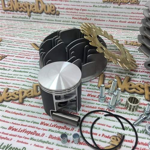 PINASCO Aluminium-Kühlmittelgruppe 26031904 T5 Master mit traditionellem Ansaugstutzen 162 mm Durchmesser 63 mm für Vespa 125 T5 PX