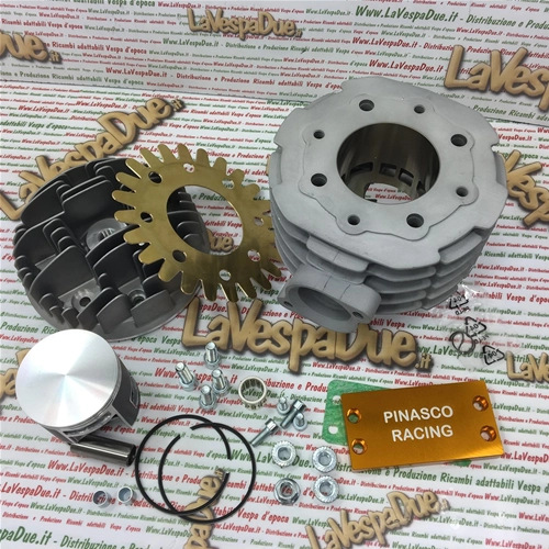 PINASCO Aluminium-Kühlmittelgruppe 26031904 T5 Master mit traditionellem Ansaugstutzen 162 mm Durchmesser 63 mm für Vespa 125 T5 PX