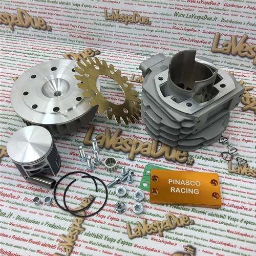 PINASCO Aluminium-Kühlmittelgruppe 26031904 T5 Master mit traditionellem Ansaugstutzen 162 mm Durchmesser 63 mm für Vespa 125 T5 PX