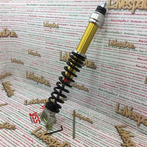 Ammortizzatore Posteriore YSS VESPA 125 150 200 COSA ad Emulsione a Gas Precarico Molla con Filettatura YSS OE302-410T-01AL-X