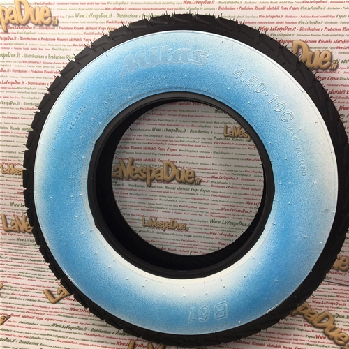MITAS APE PIAGGIO 4.50 450 10" B61 PR6 76N TL F/R WW whitewall tire 125 150 220 600