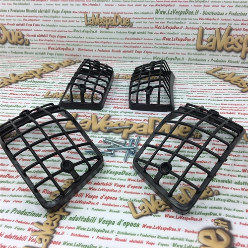 Jeu de 4 grilles noires MOPNEL, clignotants avant et arrière, pour VESPA PX PE T5 80 125 150 200
