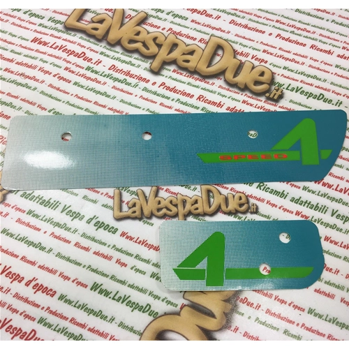 Aufkleber für Topcase RO 296307 + Seite RO 296308, 4-Gang, transparente Basis, gebohrt für Karosserie und Topcase, für Vespa 50 FL2 PS V5N2T von 1991 bis 1997, 125 PS FL