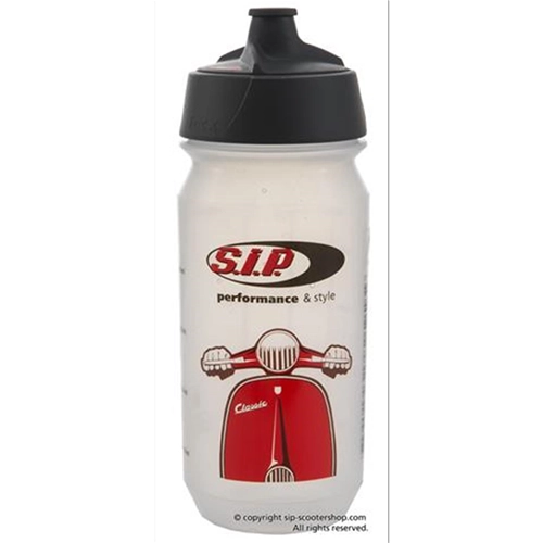 Flacon de 500 ml, SIP 12171000. Gobelet doseur à pression pour mélanges d'huile avec couvercle à visser, pour mélanges à 2 %, 3 % et 4 % pour VESPA, APE, LAMBRETTA.