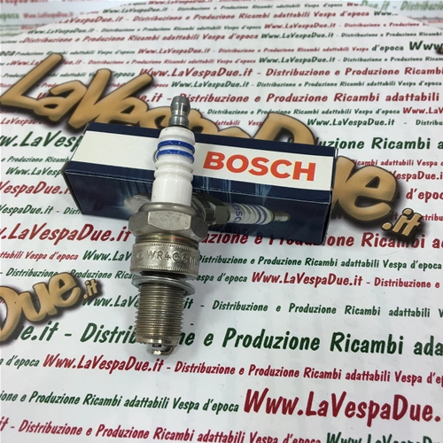 BOSCH WR4CC shielded spark plug with copper core and equivalent NGK BR8ES long pitch anti-interference resistor for VESPA 200 160 180 PX PE GS SS