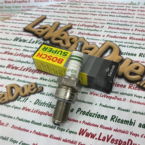 BOSCH WR5CC shielded spark plug with copper core and equivalent NGK BR7ES long pitch anti-interference resistor for VESPA 200 160 180 PX PE GS SS
