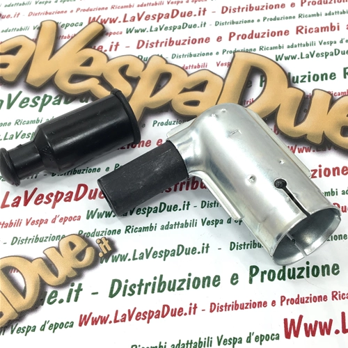 Cappuccio pipetta centrale schermata anti interferenza BREMI in metallo 1 KOHM per VESPA APE LAMBRETTA