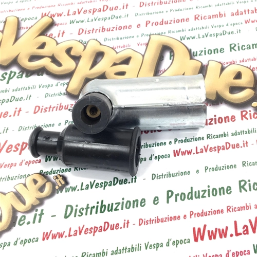 Cappuccio pipetta centrale schermata anti interferenza BREMI in metallo 1 KOHM per VESPA APE LAMBRETTA