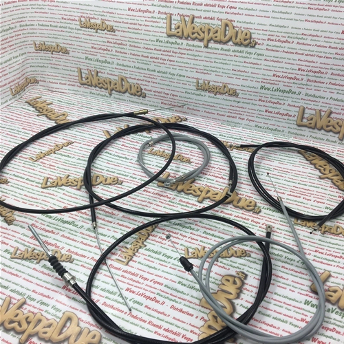 Complete Transmission Cable Kit Set Brake Clutch Throttle 6 PCS FOR VESPA Pk 50 125 FL FL2 HP V5N1T V5N2T VMX7T - ORIGINAL PIAGGIO