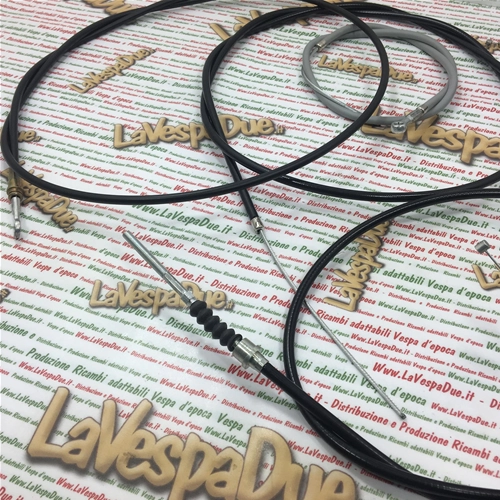 Complete Transmission Cable Kit Set Brake Clutch Throttle 6 PCS FOR VESPA Pk 50 125 FL FL2 HP V5N1T V5N2T VMX7T - ORIGINAL PIAGGIO