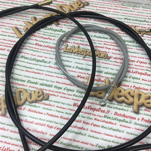 Complete Transmission Cable Kit Set Brake Clutch Throttle 6 PCS FOR VESPA Pk 50 125 FL FL2 HP V5N1T V5N2T VMX7T - ORIGINAL PIAGGIO